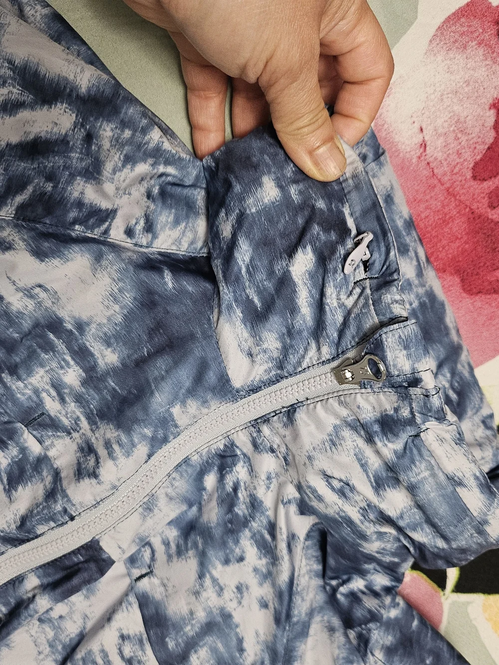 Lululemon Blue Tie-Dye Hooded Rain Jacket